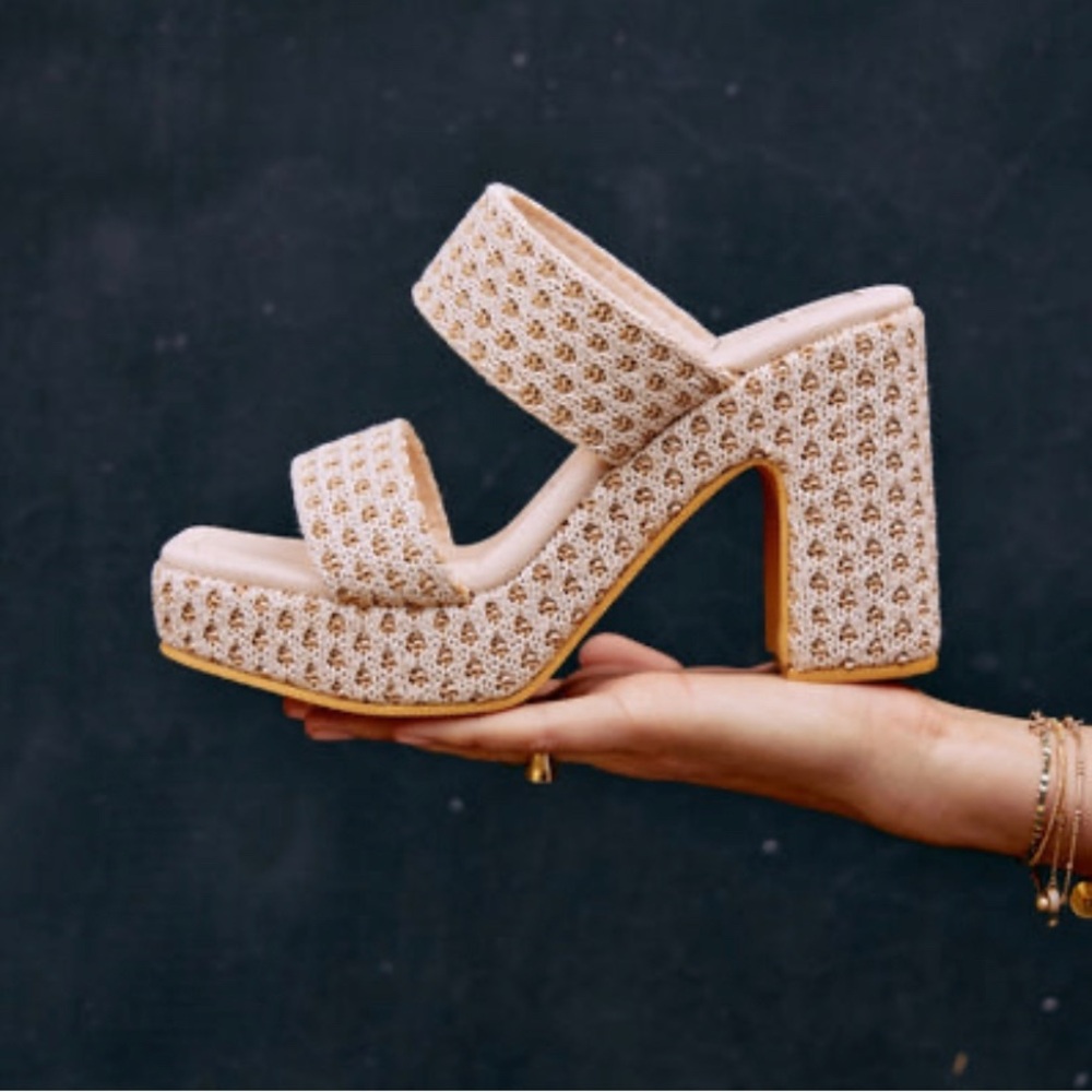 Matisse Gem Platform Sandal in Natural Multi